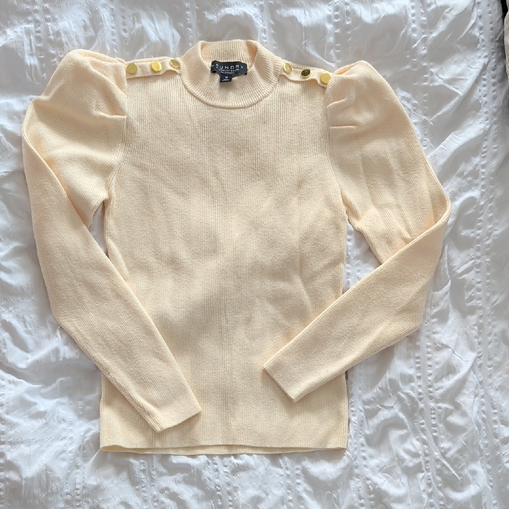 Laundry By Shelli Segal Cream Sweater with Gold Accents